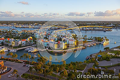 Harborside Villas aerial view, Bahamas Stock Photo