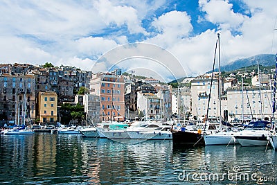 Harbour in bastia Stock Photo