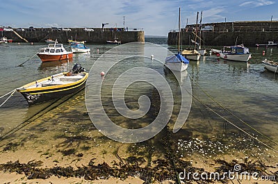 Harbour entrance at Mousehole in Cornwall Editorial Stock Photo