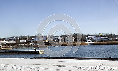 The harbour in Grönhögen Stock Photo