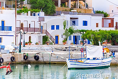 Harbour in Makri Gialos village in southern Crete, Greece Stock Photo