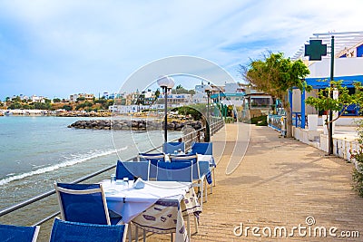 Harbour in Makri Gialos village in southern Crete, Greece Stock Photo