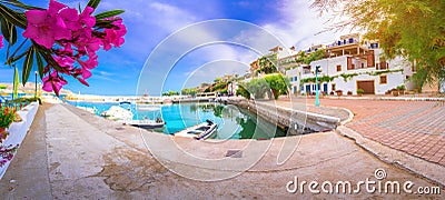 Harbour in Makri Gialos village in southern Crete, Greece Stock Photo