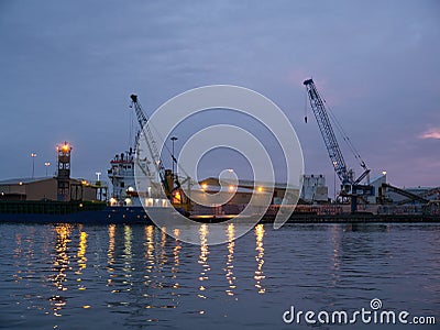 Harbour at night Stock Photo