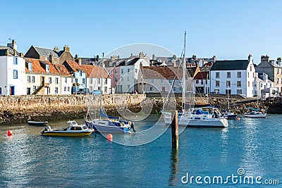 Harbour in St Monans fishing village in the East Neuk of Fife in Scotland Editorial Stock Photo