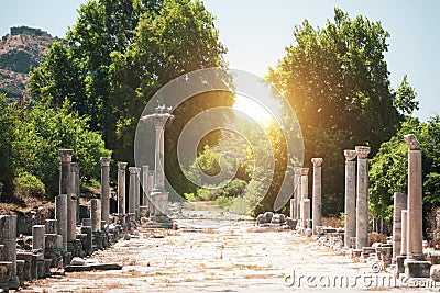 Harbour street Arcadian Way of Ephesus Stock Photo