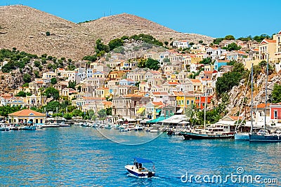 Harbour at Symi. Greece Stock Photo