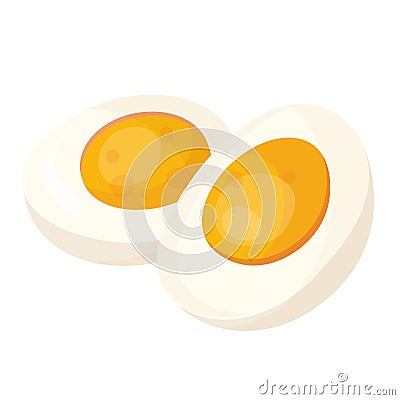 Hard boiled egg halves flat vector illustrations Vector Illustration