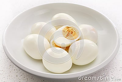 Hard Boiled Eggs in a Bowl One Cut Stock Photo