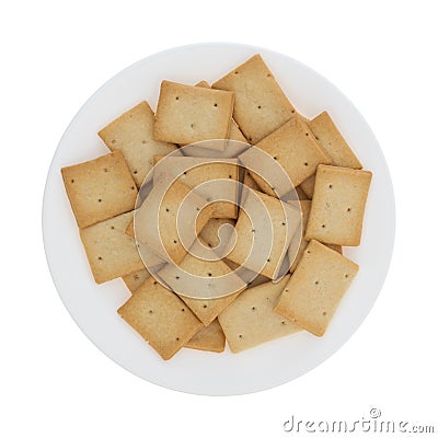 Hard bread crackers on a white plate Stock Photo