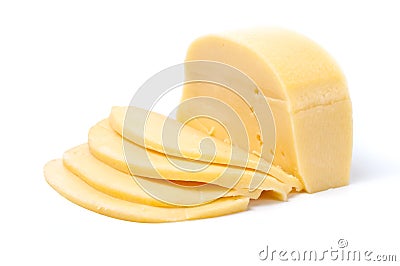 Hard cheese isolated Stock Photo