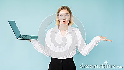 hard choice shocked woman balanced decision Stock Photo