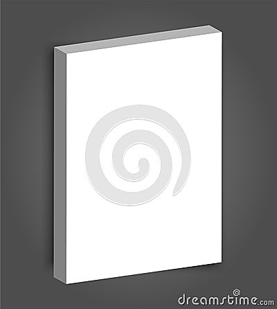 Hard cover blank realistic book, closed organizer or photobook mockup. Vector Illustration