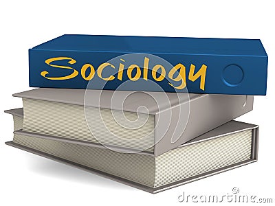 Hard cover blue books with Sociology word Stock Photo