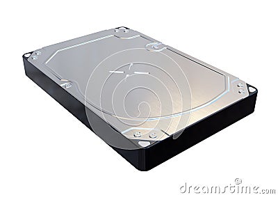 Hard disc drive HDD, internal computer memory, isolated over white background Stock Photo
