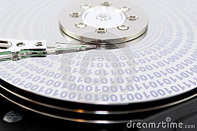 Hard disk binary Stock Photo