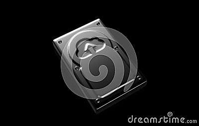 Hard Disk with the Cloud upload symbol Stock Photo