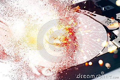 Hard disk drive hdd lost data memory of computer storage Stock Photo