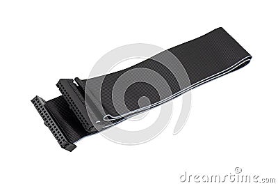 Hard disk drive IDE connector isolated on white background. Connectors cable ATA and IDE interface for computer isolated. Parallel Stock Photo