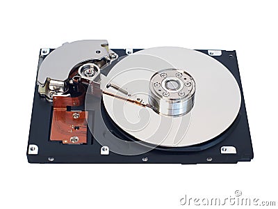 Hard disk drive with storage surface and head Stock Photo