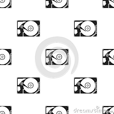 Hard disk icon in black style isolated on white background. Vector Illustration