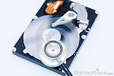 Hard drive health check Stock Photo