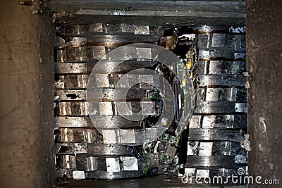 Hard drive shredder Stock Photo