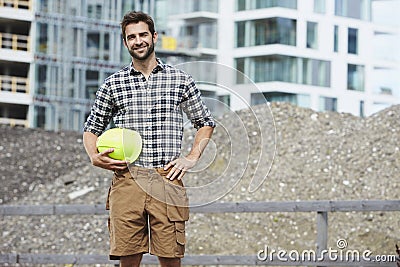 Hard hat construction worker Stock Photo