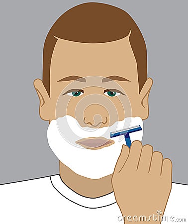 Preparing to Shave Vector Illustration