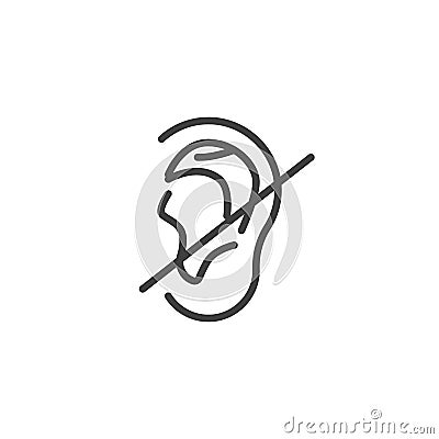 Hard of hearing line icon Vector Illustration