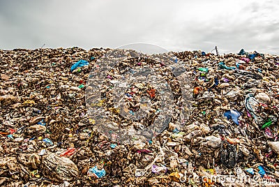 Plastic waste is difficult to handle, resulting in pollution and high costs. Stock Photo