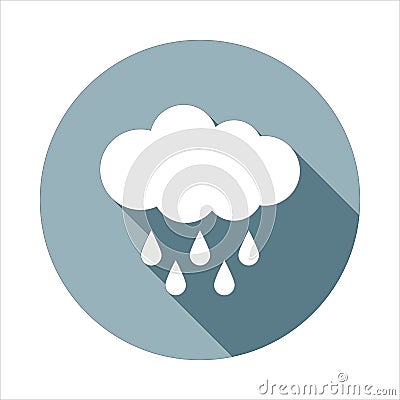 Hard Rain icon in Flat long shadow style. One of web collection icon can be used for UI, UX Stock Photo