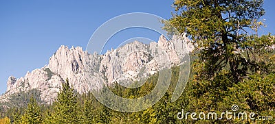 Rock Butte Outcropping Castle Crags State Park California Stock Photo