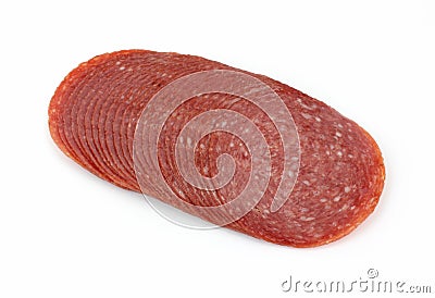 Hard Salami Slices Stock Photo