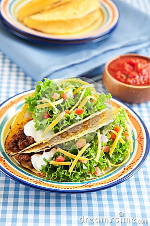 Hard Shelled Taco Stock Photo