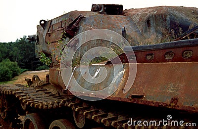 Hard target on the Army gunnery ranges. Stock Photo