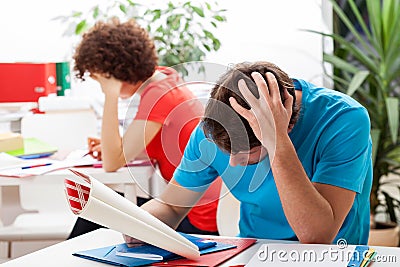 Hard time studying Stock Photo