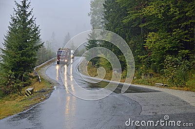 Hard winter traffic Stock Photo