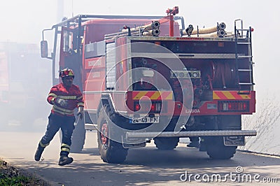 Bombeiros, fireworker in Portugal fighting against the fire Editorial Stock Photo