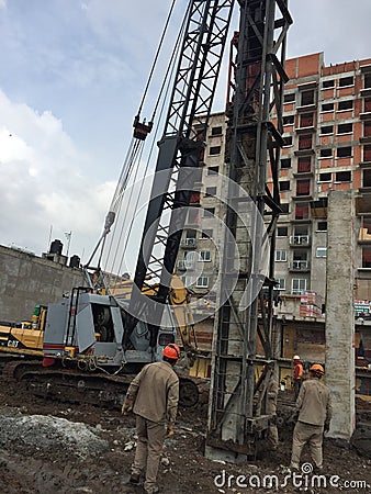 Hard Work Crane Editorial Stock Photo