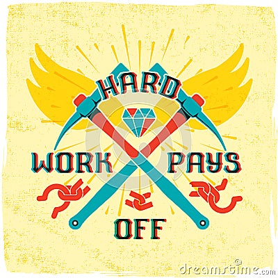 Hard work pays off Vector Illustration