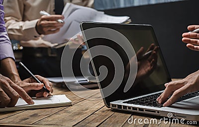 Hard work of young business lawyer at courtroom, hipster vintage Stock Photo