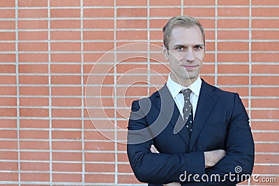 Hard worker trustable looking businessman with copy space Stock Photo