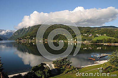 Hardangerfjord, Ulvik Stock Photo