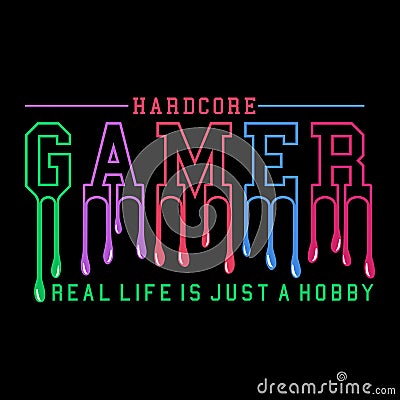 Hardcore gamer t shirt vector design Vector Illustration