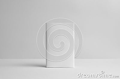 Hardcover Book Mock-Up - Dust Jacket. Front. Wall Background Stock Photo
