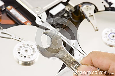 Harddisk repair Stock Photo