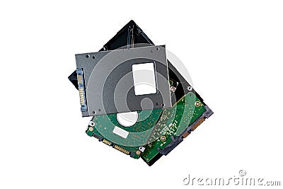 Harddisk and ssd Stock Photo