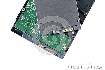 Harddisk and ssd Stock Photo