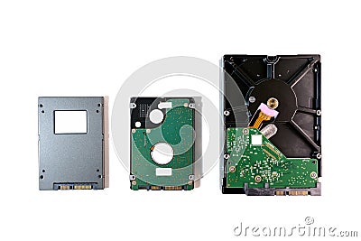 Harddisk and ssd Stock Photo